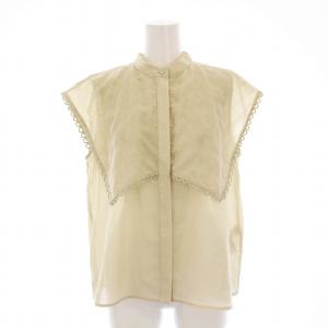 スカラップモチーフブラウス シャツ ビッグカラー 38 ベージュ CWFB212016 /YM