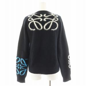 LOEWE 22AW アナグラム インターシャ ウール カーディガン S ブラック S359Y16K23