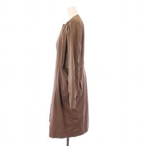 MARNI ノーカラーコート アウター ミドル丈 前開きトッパー サイドリボン 44 茶 ブラウン /BB