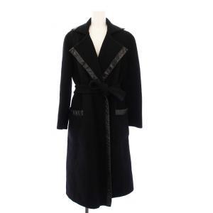 【エルメス】美品マルジェラ期希少2way 中綿ロングコート　黒　H ボタン エルメス】美品マルジェラ期希少2way 中綿ロングコート 黒 H
