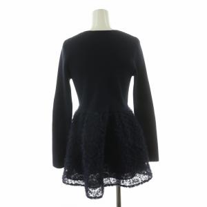 Apuweiser-riche 24AW カットソー ニット 長袖 ペプラム 切替 2 ネイビー 24456600 /NQ