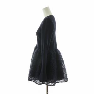 Apuweiser-riche 24AW カットソー ニット 長袖 ペプラム 切替 2 ネイビー 24456600 /NQ