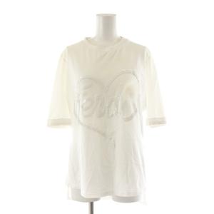 roma Tシャツ 半袖 ハートモチーフ ロゴ スパンコール フォックスファー S ホワイト FS7037A279