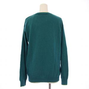 LOVE MOSCHINO ニット セーター 長袖 クルーネック ロゴ カシミヤ アンゴラ 44 グリーン /BM