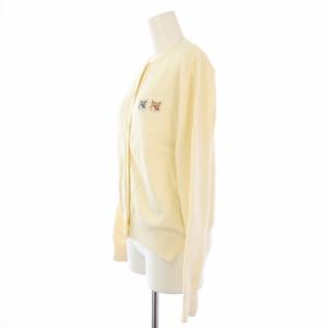 Maison Kitsuné カーディガン ワッペン ニット 長袖 S 白 HU00542KT1036 /TK