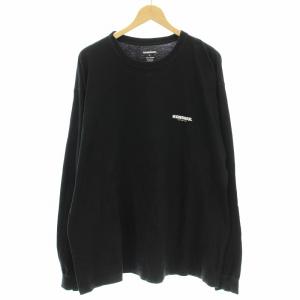 ロンT 長袖 Tシャツ カットソー ロゴ L 黒 ブラック /G