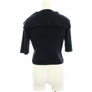 CELFORD 22AW セーラーカラーニットプルオーバー カーディガン ショート丈 半袖 F 紺 ネイビー CWNT224091