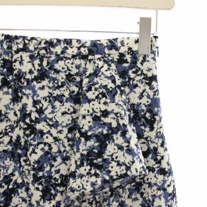 SNIDEL 23SS フロントドレープスカート フレアスカート 花柄 ロング マキシ 0 紺 ネイビー 白 ホワイト
