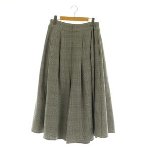 ワイドパンツ タック フレア スカーチョ M グレンチェック /MY OS