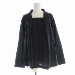 ニット セーター 長袖 プルオーバー ウール 36 紺 ネイビー KA-1812 /EE