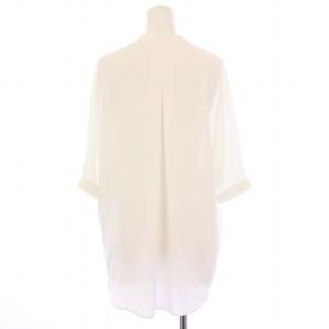 iCB 25SS BackSatinAmunzen 5分袖キーネックブラウス カットソー S 白 BLCYGM0074