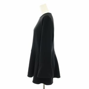 M-Premier ダブルクロスペプラムブラウス シャツ 長袖 38 黒 ブラック A345-007 /YT