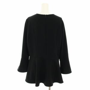 M-Premier ダブルクロスペプラムブラウス シャツ 長袖 38 黒 ブラック A345-007 /YT