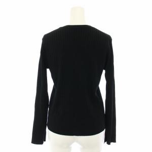 Aveniretoile UVカットパールボタンリブニットカーディガン Vネック 長袖 タグ付き 38 黒 ブラック S745-031