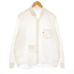 ボタンダウンシャツ コットン 長袖 白 8023076 /YM