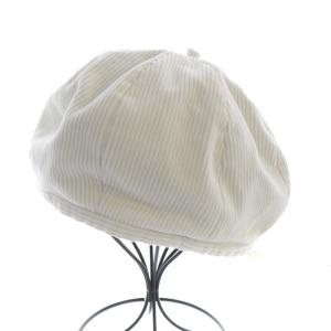 ベレー帽 帽子 コーデュロイ 7.5 白 ホワイト /RO
