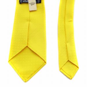 HERMES ファソネ H柄 レギュラータイ ネクタイ シルク 絹 黄 イエロー /AN8 OH