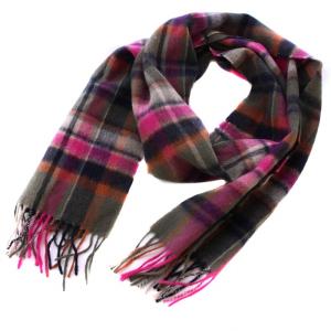 プレイドチェック マフラー ストール ウール カシミヤ マルチカラー 232LSC0109 /BM