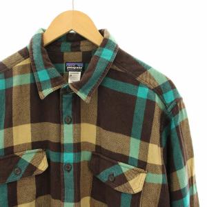 Patagonia ネルシャツ カジュアルシャツ チェック 長袖 大きいサイズ XXL 茶 ブラウン ベージュ 水色 ライトブルー