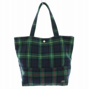 吉田カバン トートバッグ タータンチェック柄 緑 グリーン 紺 ネイビー /YT