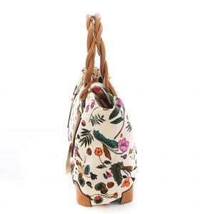 SAZABY トートバッグ ハンドバッグ 花柄 ホワイト マルチカラー /YM