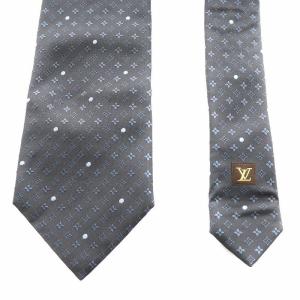 LOUIS VUITTON モノグラム レギュラータイ ネクタイ シルク 絹 黒 ブラック /AN8 OH