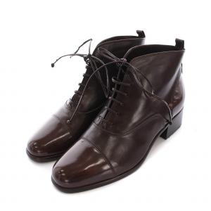 ショートブーツ レースアップ キャップトゥ 36.5 ブラウン /YM