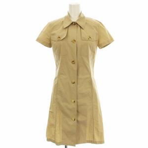 CÉLINE レザー襟 ワンピース　フィービー フィービー期 レザーパイピングデザインカラーワンピース XS