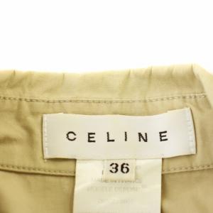 CELINE シャツワンピース 半袖 ひざ丈 ワンピース 36 ベージュ /G