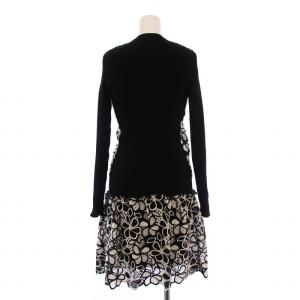 MOSCHINO BOUTIQUE セットアップ ワンピース 長袖 ひざ丈 ニットカーディガン 長袖 刺繍 花柄 40 黒