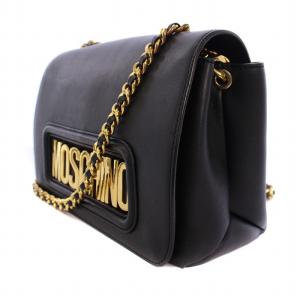 MOSCHINO ショルダーバッグ チェーン レザー 黒 /BM