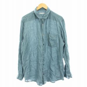 CONFECT 24AW 60リネン レギュラーカラー 長袖 4 ブルー 02242-0021 /KH