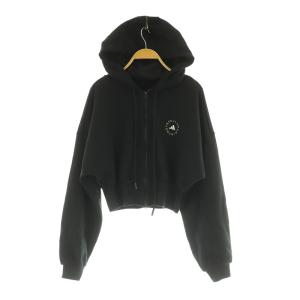 ジップアップパーカー スウェット ショート丈 ドルマンスリーブ M ブラック /MY OS