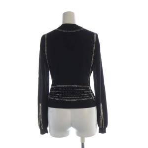 MOSCHINO カーディガン ニット 刺繍 ラメ 長袖 黒 ブラック 白 ホワイト KQ7253106 /RO