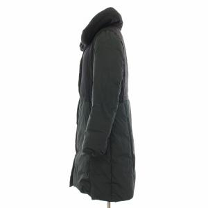 23区 ドッキングダウンコート ボリューム衿 ウール混 ジップアップ ロング 38 黒 ブラック CCMWOCW0502