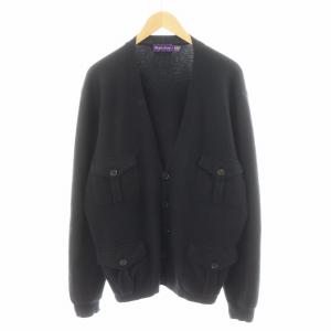 カーディガン カシミヤ混 L 黒 ブラック /AN19