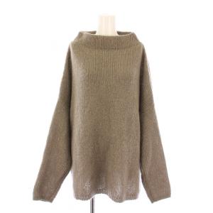 ボトルネックモヘヤニット 長袖 ストレッチ ウール混 無地 F グレー 18080560002710 /BB