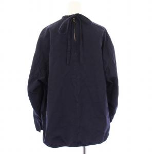 BLAMINK ブラウス カットソー プルオーバー リボン 長袖 コットンシルク 36 ネイビー 7921-230-0095
