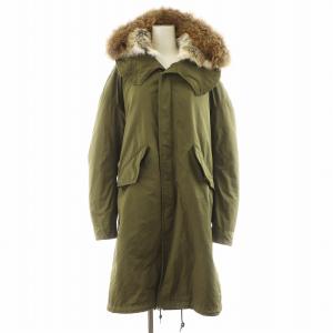 モッズコート ロング丈 フード ラビットファー アウター XS S M カーキ 17-020-500-4220-3-0