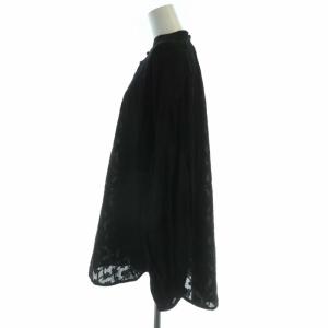 JOURNAL STANDARD relume 24SS コットンジャガードギャザーブラウス シャツ ビックシルエット 長袖 F 黒 ブラック 24051462109010