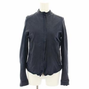 ライダースジャケット シングル レザージャケット アウター タグ付き XXS 紺 ネイビー 12043001