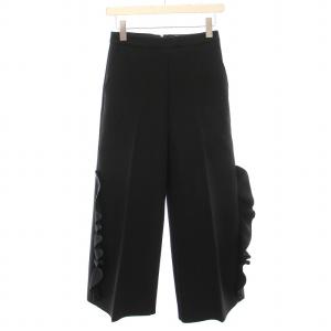 フリルパンツ ワイド 38 黒 2441MDP02 /YM
