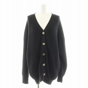 22SS Si/Co Relax Vネックカーディガン 絹 シルク 黒 ブラック 22080500811010