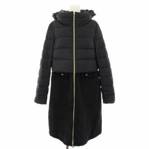 異素材ミックスダウンコート 42 ブラック CA0246D