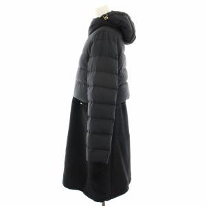 HERNO 異素材ミックスダウンコート 42 ブラック CA0246D