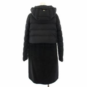 HERNO 異素材ミックスダウンコート 42 ブラック CA0246D
