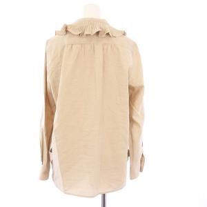 Max Mara ブラウス プルオーバー 長袖 フリル プリーツ シルク J36 ベージュ 111609296 /KH