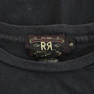 RRL ラルフローレン 90s Tシャツ カットソー クルーネック 半袖 三つ星タグ プリント S 黒 ブラック