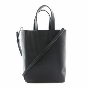 レザーライクスモールトートバッグ ハンドバッグ ショルダーバッグ 2way リサイクルレザー 黒 ブラック