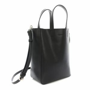 TOMORROWLAND レザーライクスモールトートバッグ ハンドバッグ ショルダーバッグ 2way リサイクルレザー 黒 ブラック